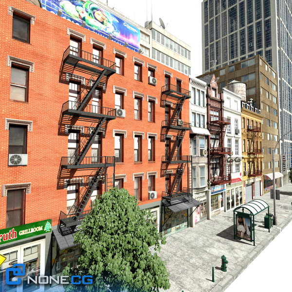 new york city block 3d max - New York City Set 3-1 Block by NONECG